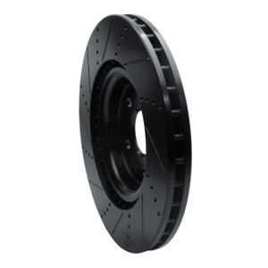 Dodge Durango Brake Rotor (1) - Front Right - R1 Concepts - Drilled & Slotted - Black - `12-`25